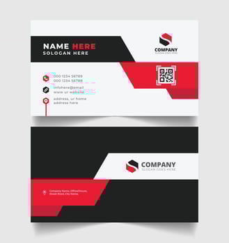 Corporate business card design template with modern, abstract, minimal business cards style Print ready vector
