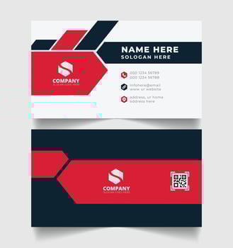 Corporate business card design template with modern, abstract, minimal business cards style Print ready vector