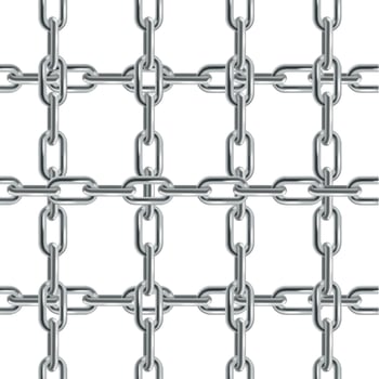 Realistic Detailed 3d Metal Chain Seamless Pattern Background. Vector