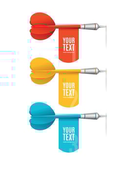 Realistic Detailed 3d Darts Banner Winner Concept Ad Poster Card. Vector