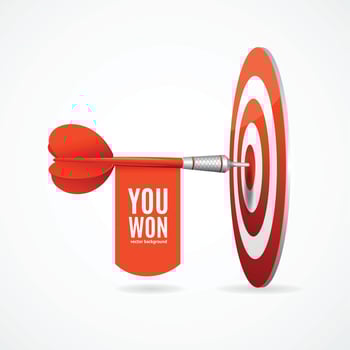 Realistic Detailed 3d Darts Banner You Won Concept Ad Poster Card. Vector