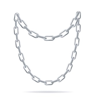Realistic Detailed 3d Silver Chain Set. Vector
