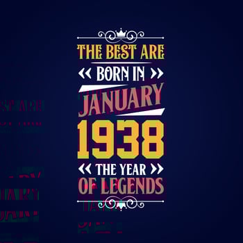 Best are born in January 1938. Born in January 1938 the legend Birthday vector