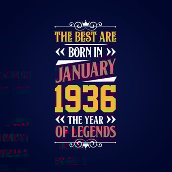 Best are born in January 1936. Born in January 1936 the legend Birthday vector