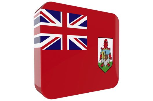 Bermuda 3d Flag Icon on PNG Background