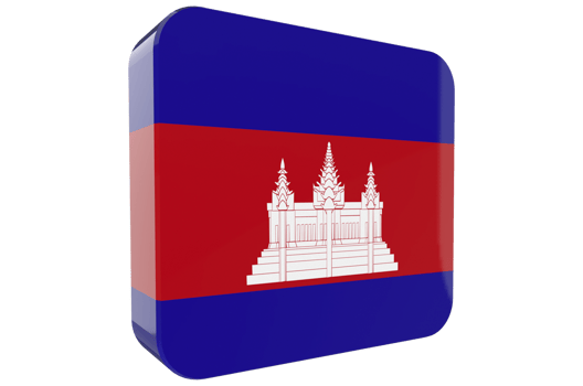 Cambodi 3d Flag Icon on PNG Background