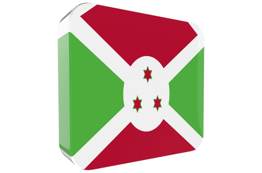 Burundi 3d Flag Icon on PNG Background