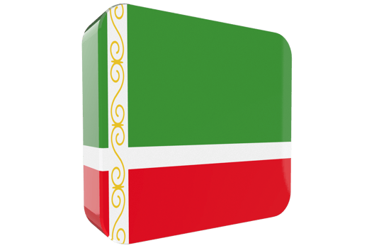 Chechen Republic 3d Flag Icon on PNG Background