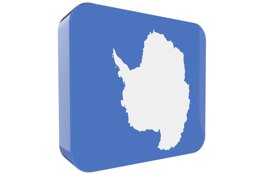 Antarctica 3d Flag Icon on PNG Background