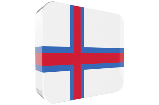 Faroe Island, 3d Flag Icon on PNG Background