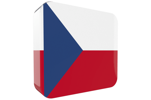 Czech Republic 3d Flag Icon on PNG Background