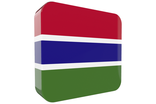 Gambia 3d Flag Icon on PNG Background
