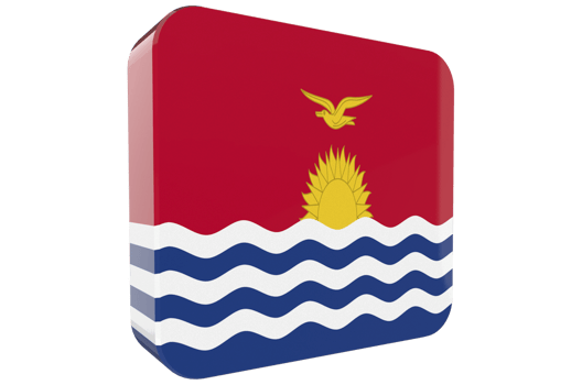 Kiribati 3d Flag Icon on PNG Background