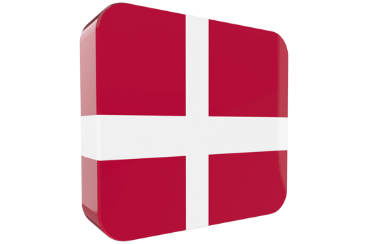 Denmark 3d Flag Icon on PNG Background