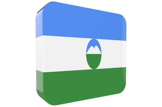 Kabardino Balkaria  3d Flag Icon on PNG Background