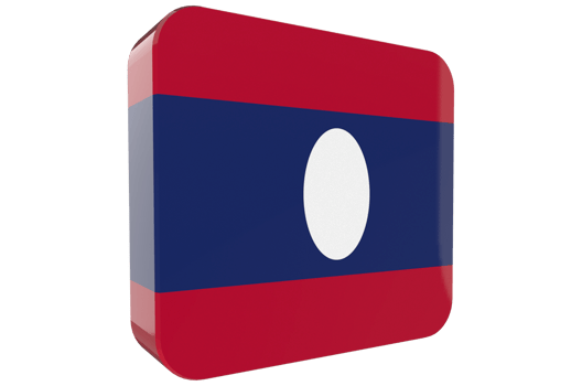 Laos 3d Flag Icon on PNG Background