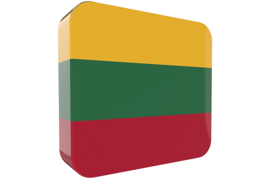 Lithuania 3d Flag Icon on PNG Background