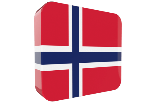 Norway 3d Flag Icon on PNG Background