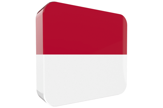 Indonesia 3d Flag Icon on PNG Background