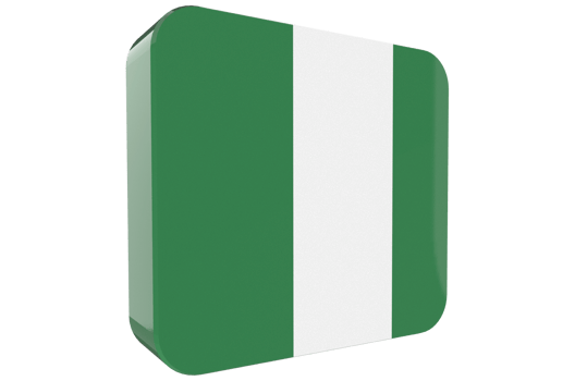 Nigeria 3d Flag Icon on PNG Background