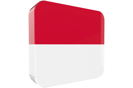 Monaco 3d Flag Icon on PNG Background