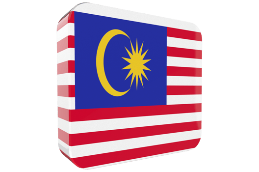 Malaysia 3d Flag Icon on PNG Background