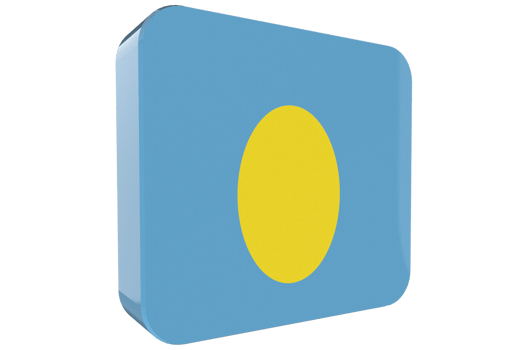 Palau 3d Flag Icon on PNG Background