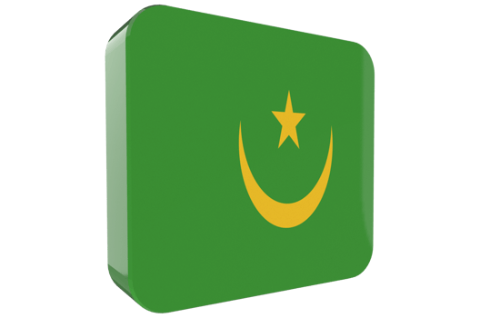 Mauritania 3d Flag Icon on PNG Background