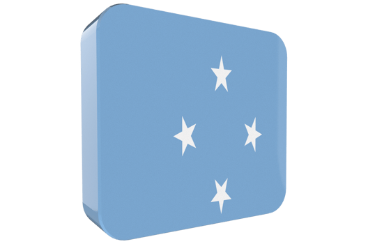 Micronesia Federated States 3d Flag Icon on PNG Background