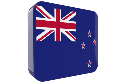 New Zealand Flag 3d icon on transparent Background png