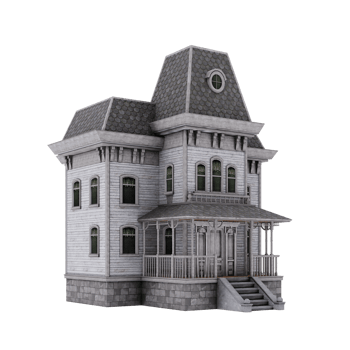 old spooky building model png