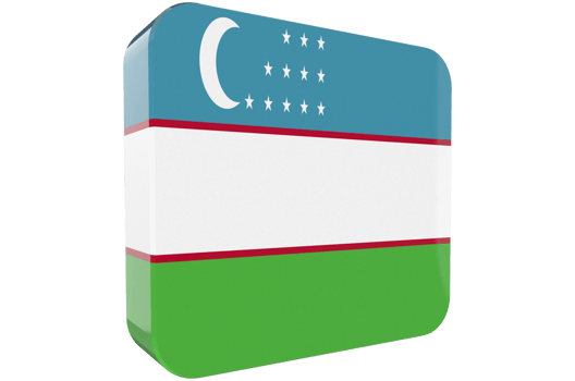 Uzbekistan Flag 3d icon on transparent Background png