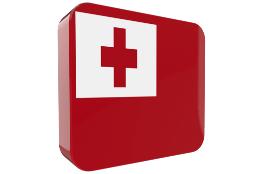 Tonga Flag 3d icon on transparent Background png
