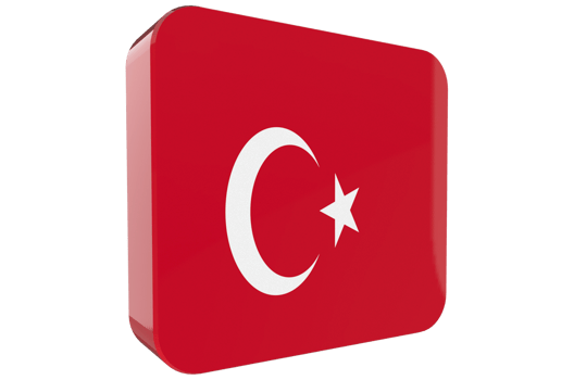 Turkey Flag 3d icon on transparent Background png