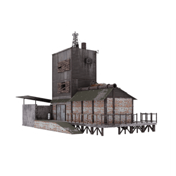 old apocalypse abandoned house with garage png