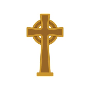 Irish cross icon flat vector. Celtic symbol vector