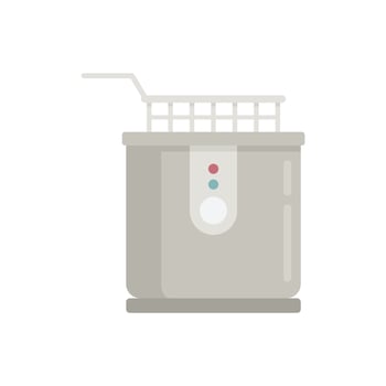 Restaurant deep fryer icon flat vector. Fry basket vector