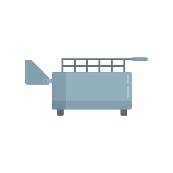 Kitchen deep fryer icon flat vector. Fry basket vector