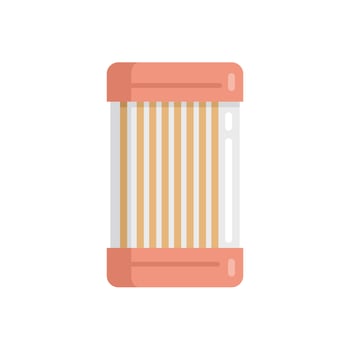 Plastic toothpick box icon flat vector. Tooth pick vector