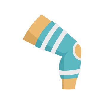 Sport knee bandage icon flat vector. Accident broken vector