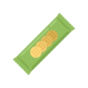 Candy snack bar icon flat vector. Cereal nut vector