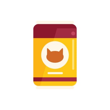 Cat food bottle icon flat vector. Pack snack vector