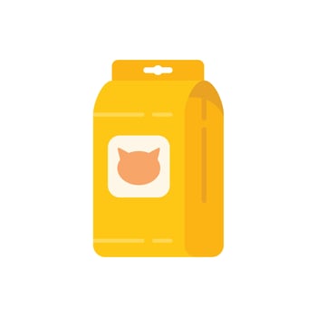 Full cat food pack icon flat vector. Pet feed vector