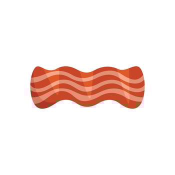 Smoked bacon icon flat vector. Meat crispy vector
