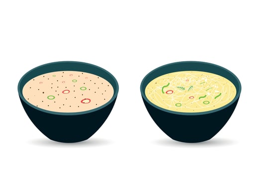 Asian soup in flat design style vector