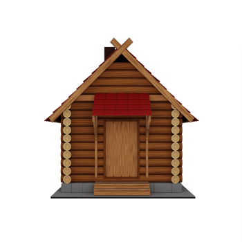 3d log house isolated png