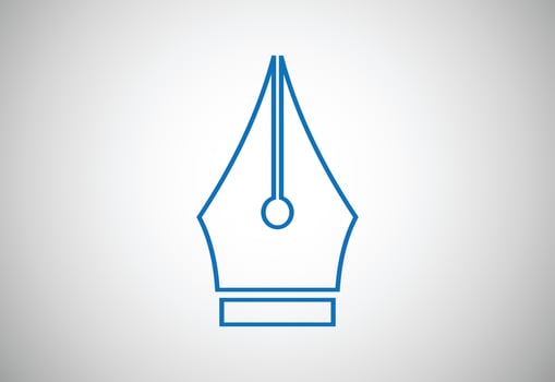 Fountain pen writing logo design, Vector design concept