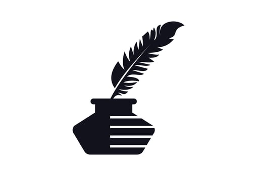 Fountain pen writing logo design, Vector design concept
