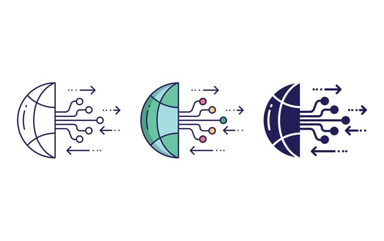 Global technology icon vector