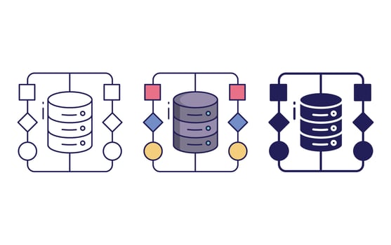 Database algorithm icon vector